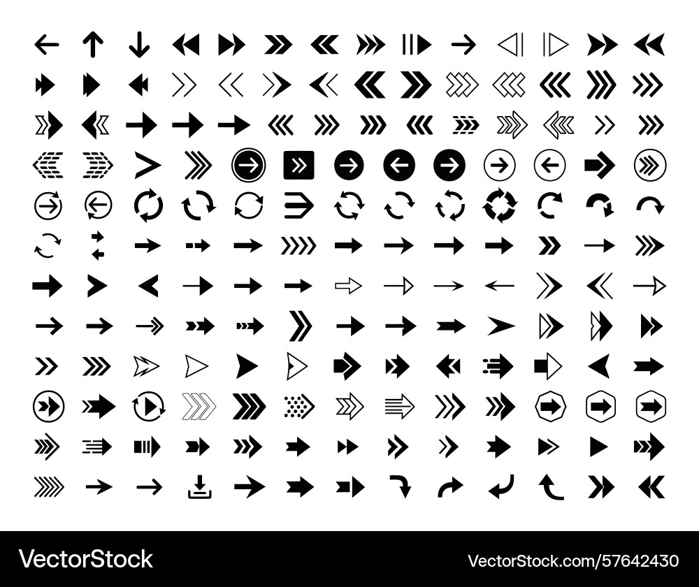 Mega collection of arrow icons a navigation Mega collection of arrow icons a navigation vector image