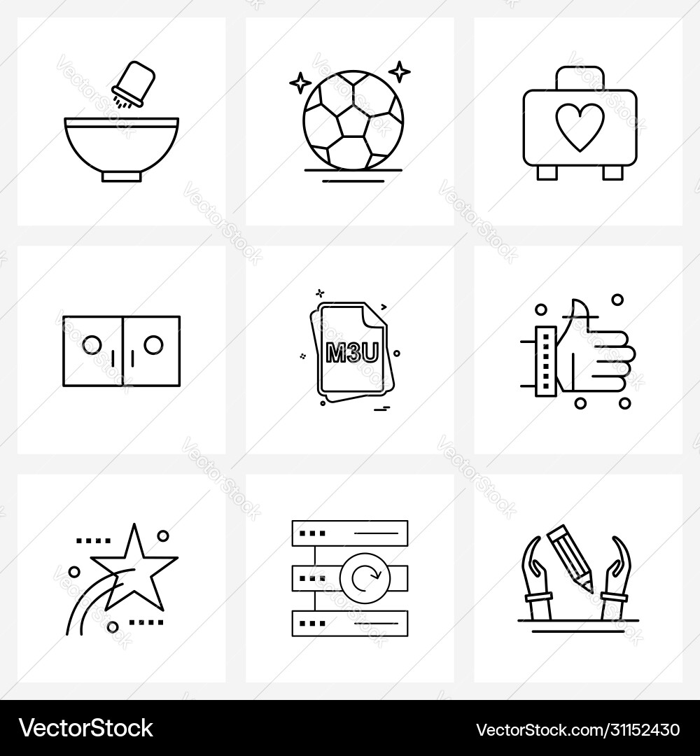 Modern line 9 simple icons text Vector Image