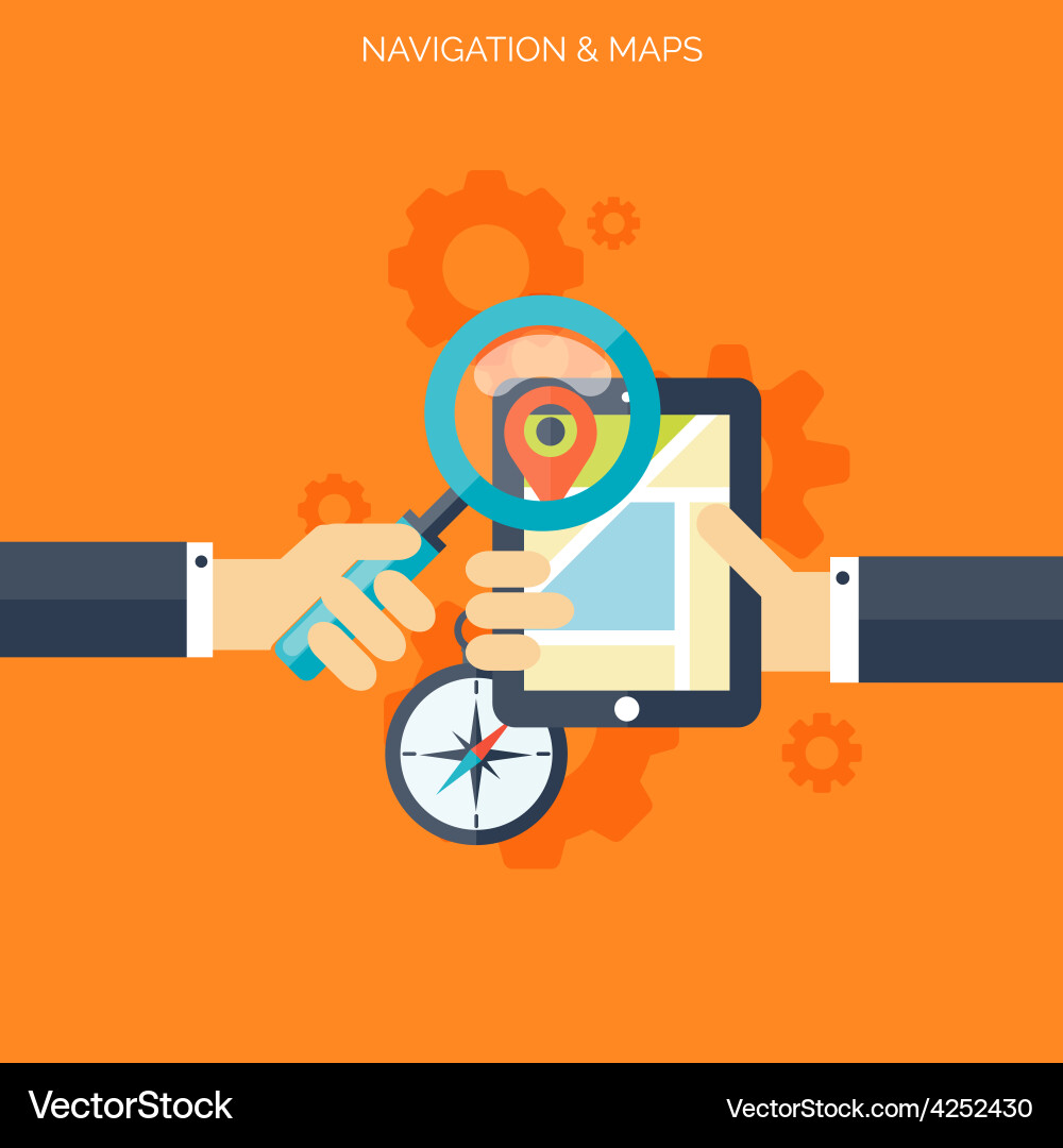 Modern Navigation with Maps vector image