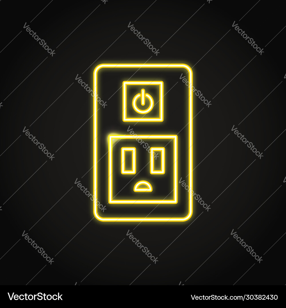 Neon smart socket icon in line style Neon smart socket icon in line style vector image