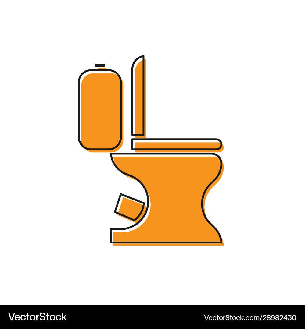 Orange toilet bowl icon isolated on white Orange toilet bowl icon isolated on white vector image