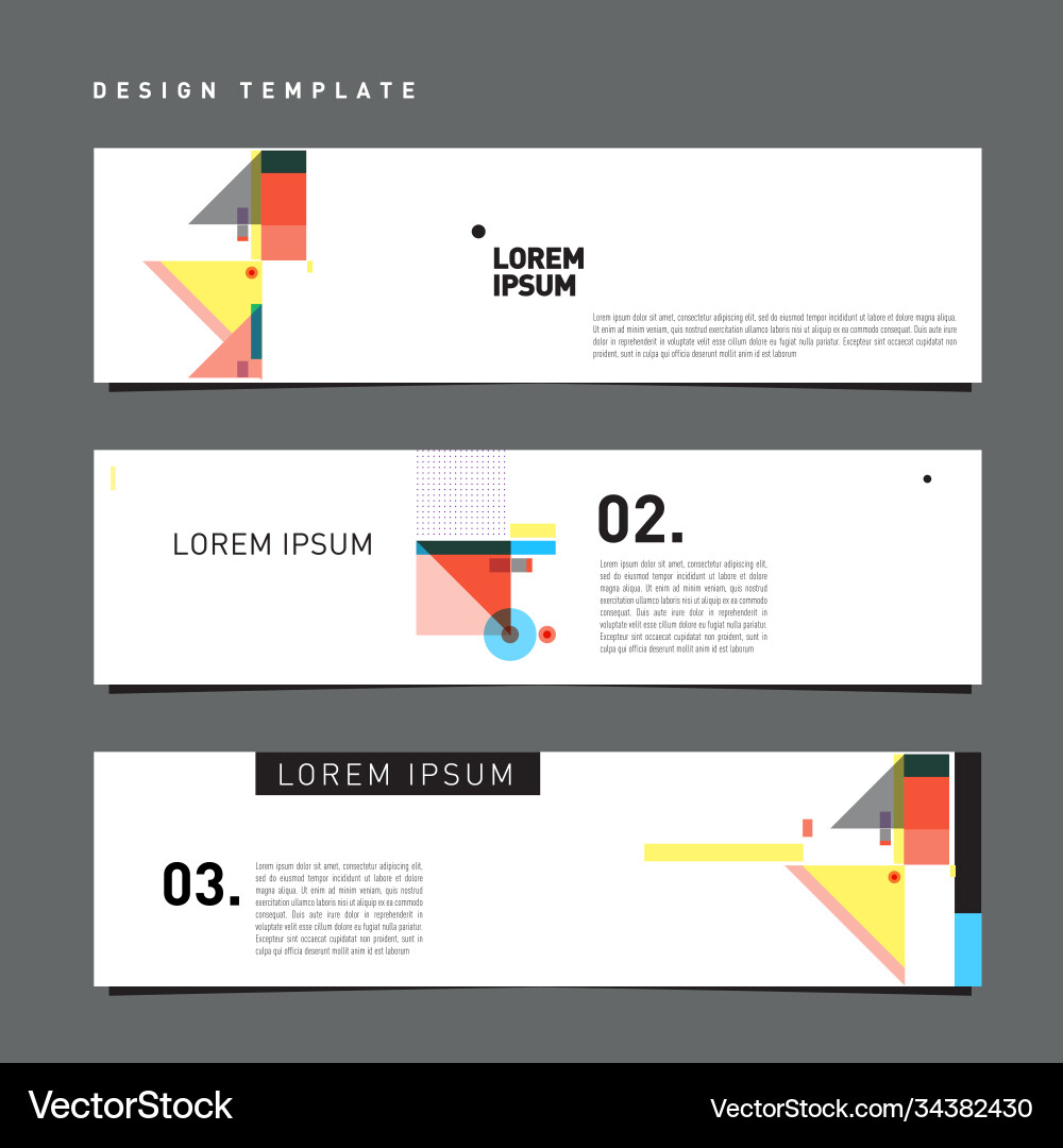 Set abstract banner web design template retro Set abstract banner web design template retro Vector Image