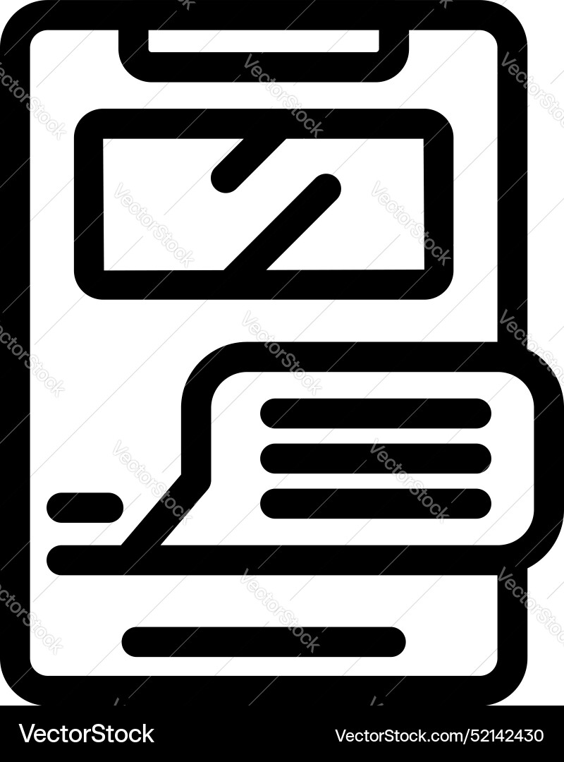 Smartphone showing chat bubble with text lines vector image