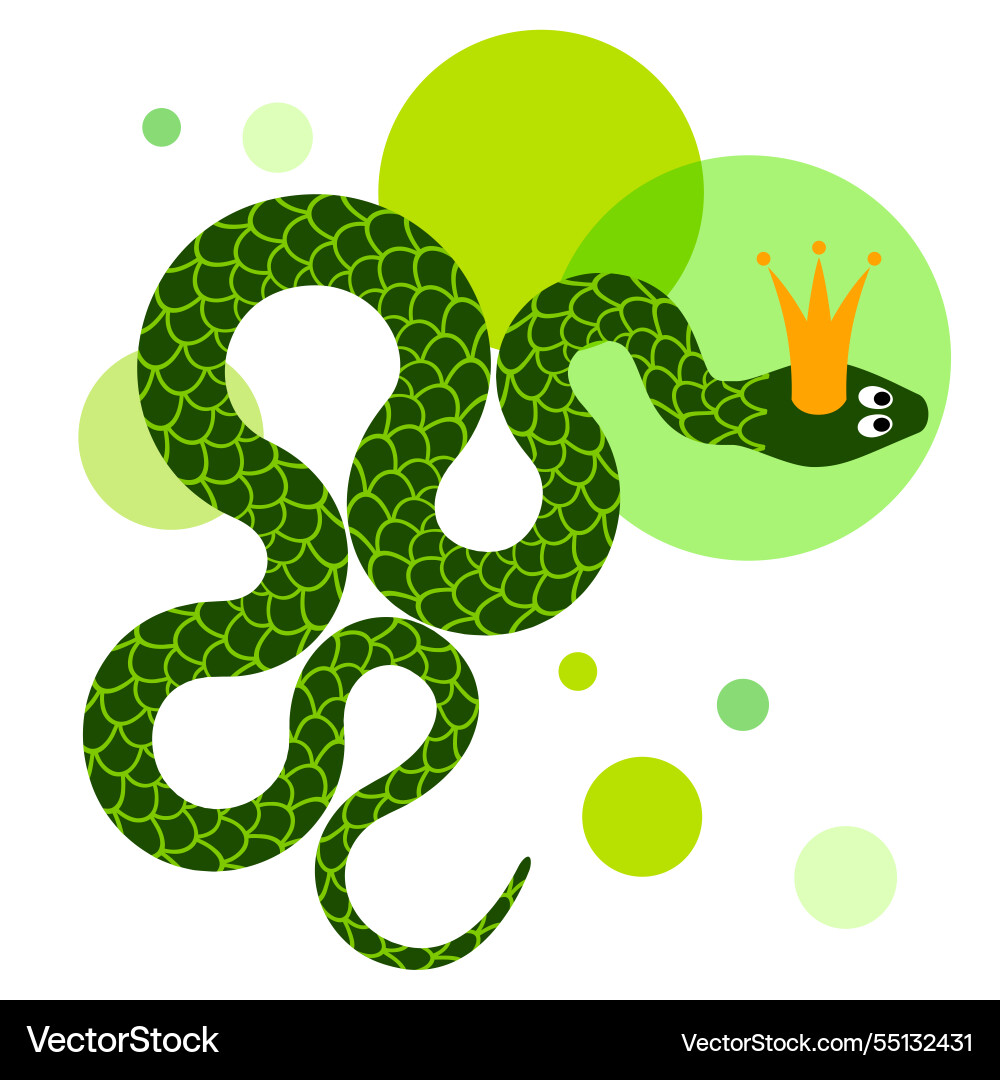 A green silhouette of writhing decorative snake A green silhouette of writhing decorative snake vector image