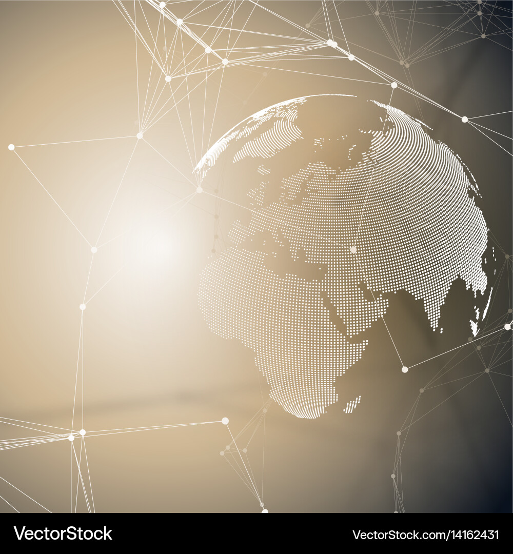 Abstract futuristic background with connecting Vector Image