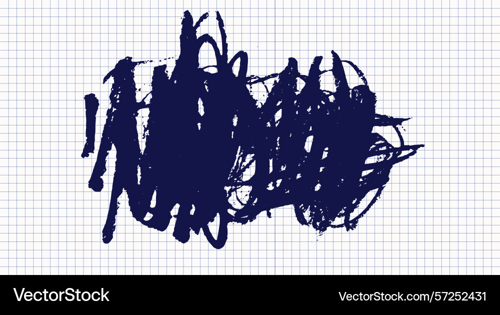 Abstract scribbled drawings on a grid notebook Abstract scribbled drawings on a grid notebook vector image