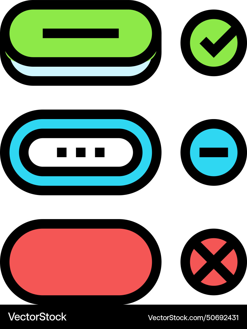 Affordance ux ui design color icon Affordance ux ui design color icon vektorbild