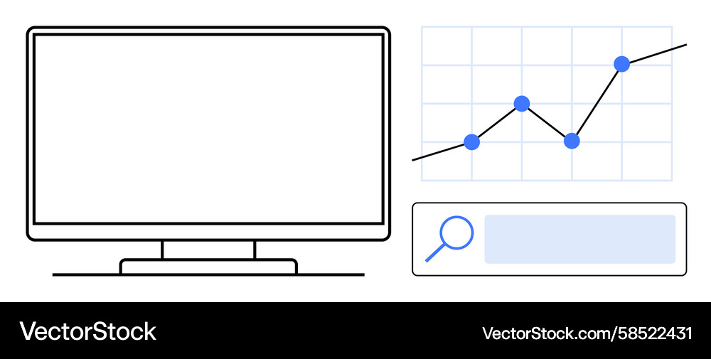 Analytics Dashboard with Graph and Search Vector Image