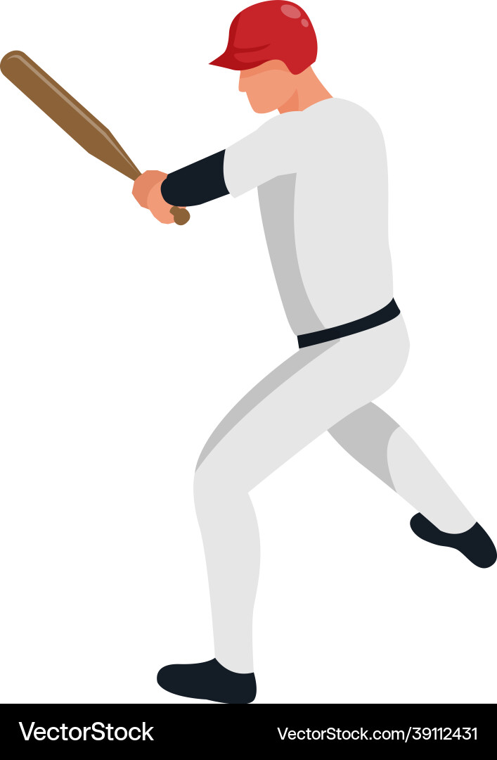 Baseball player bat composition Vector Image
