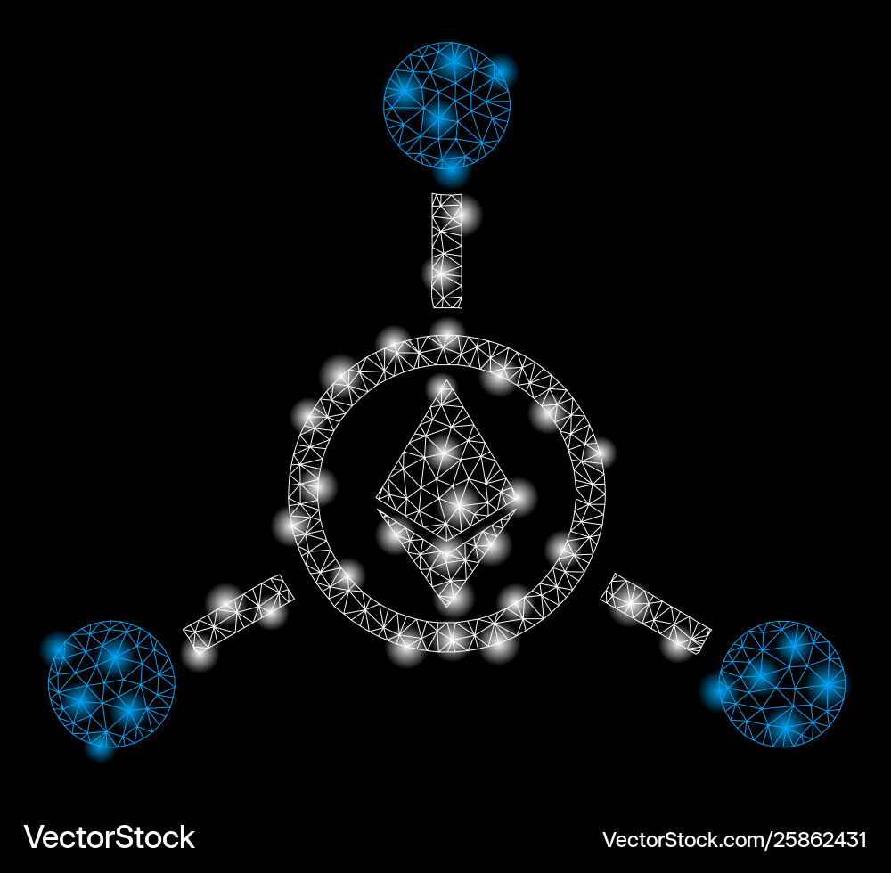Bright mesh network ethereum relations with flash Bright mesh network ethereum relations with flash vector image