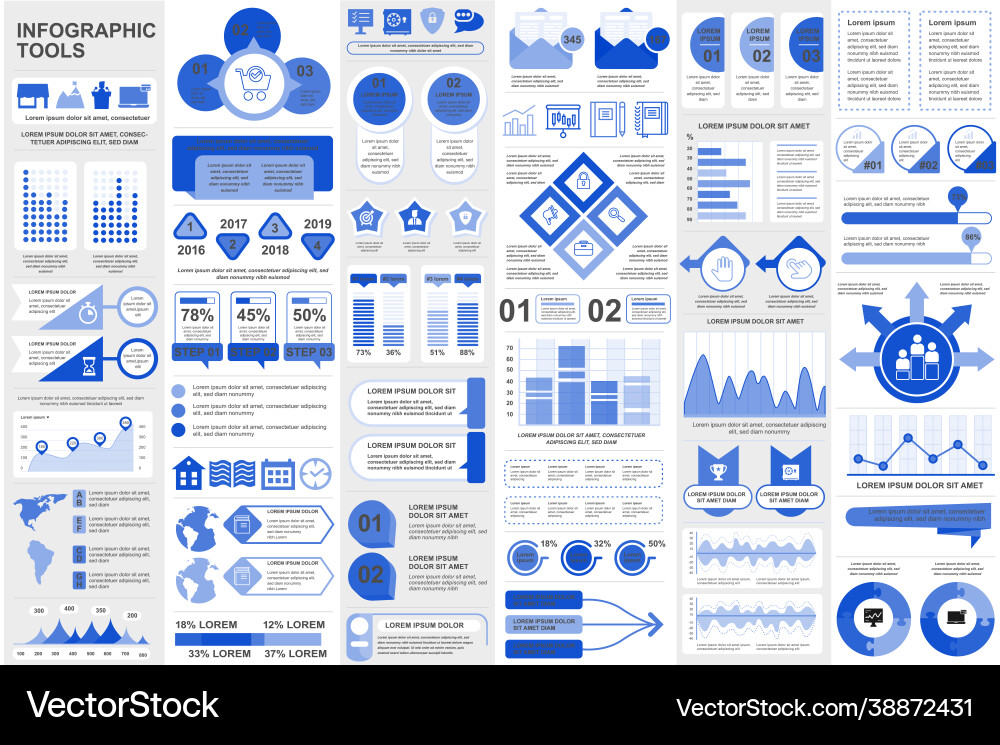 Bundle infographic elements data visualization Bundle infographic elements data visualization vector image