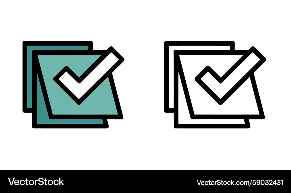Checkmark Task Completion Icons Vector Image