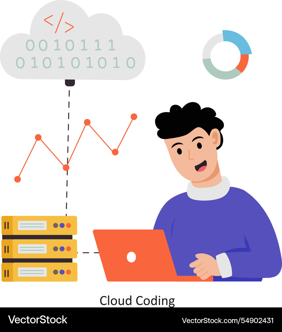 Cloud coding eps 10 file vector image