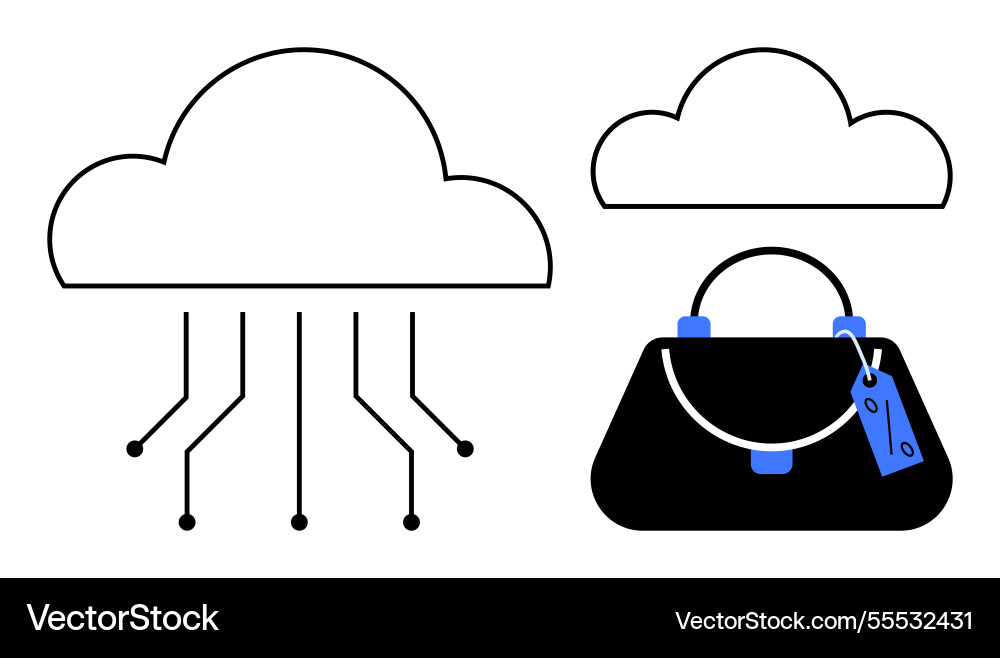 Cloud computing data connectivity and e-commerce Cloud computing data connectivity and e-commerce Vector Image