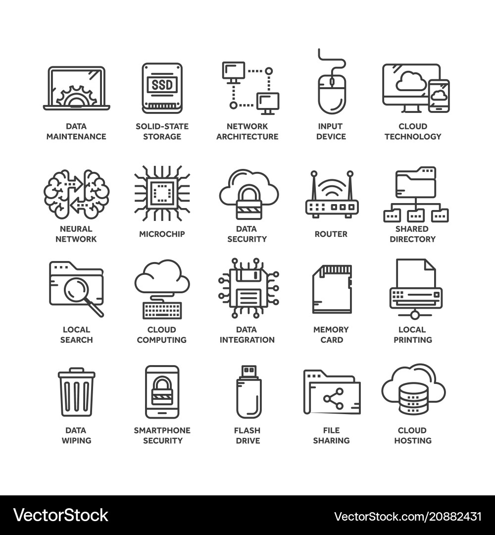 Cloud Computing Icons Vector Image