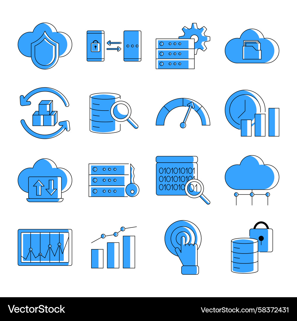 Cloud Computing Icons Vector Image