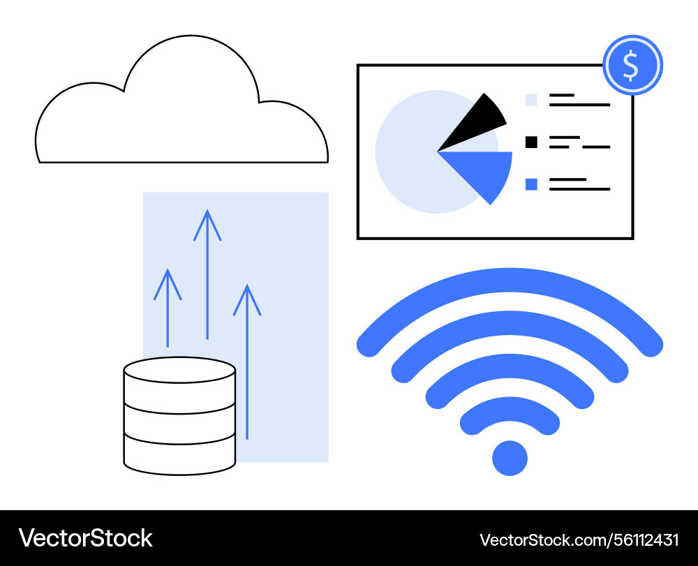 Data connectivity and cloud computing Data connectivity and cloud computing vector image