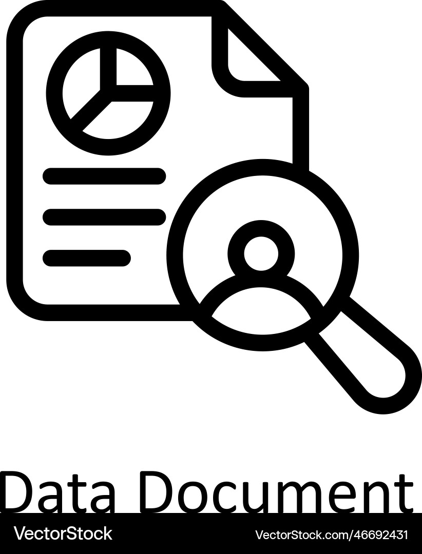 Data document outline icons simple stock vector image