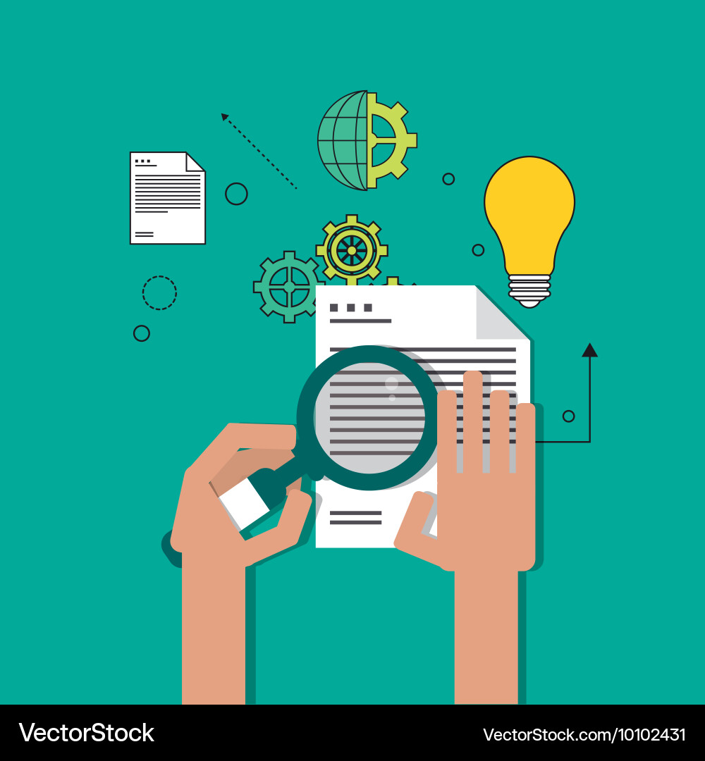 Document and lupe icon professional solution vector image