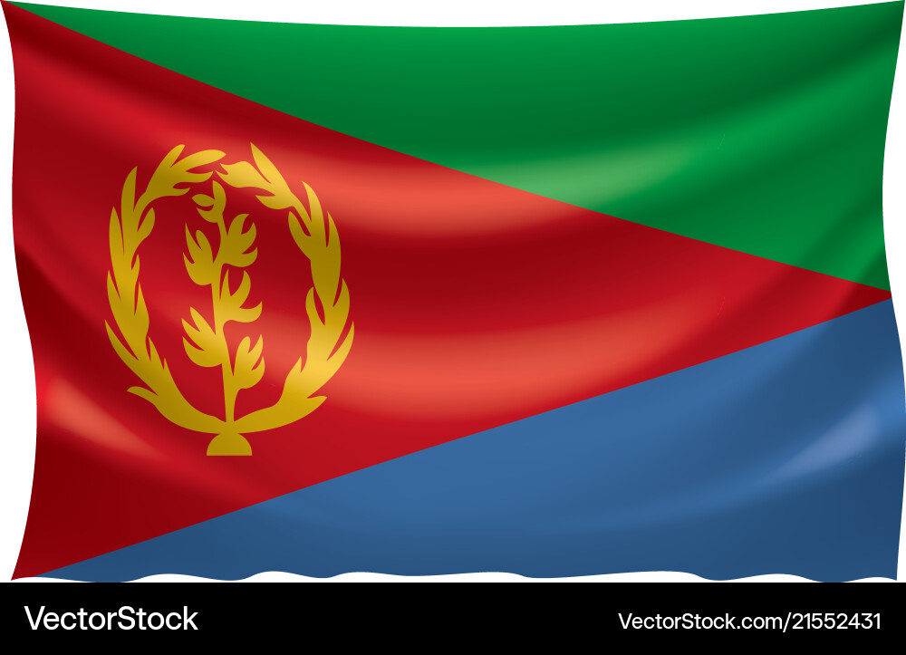 Eritrea flag on a white Vector Image