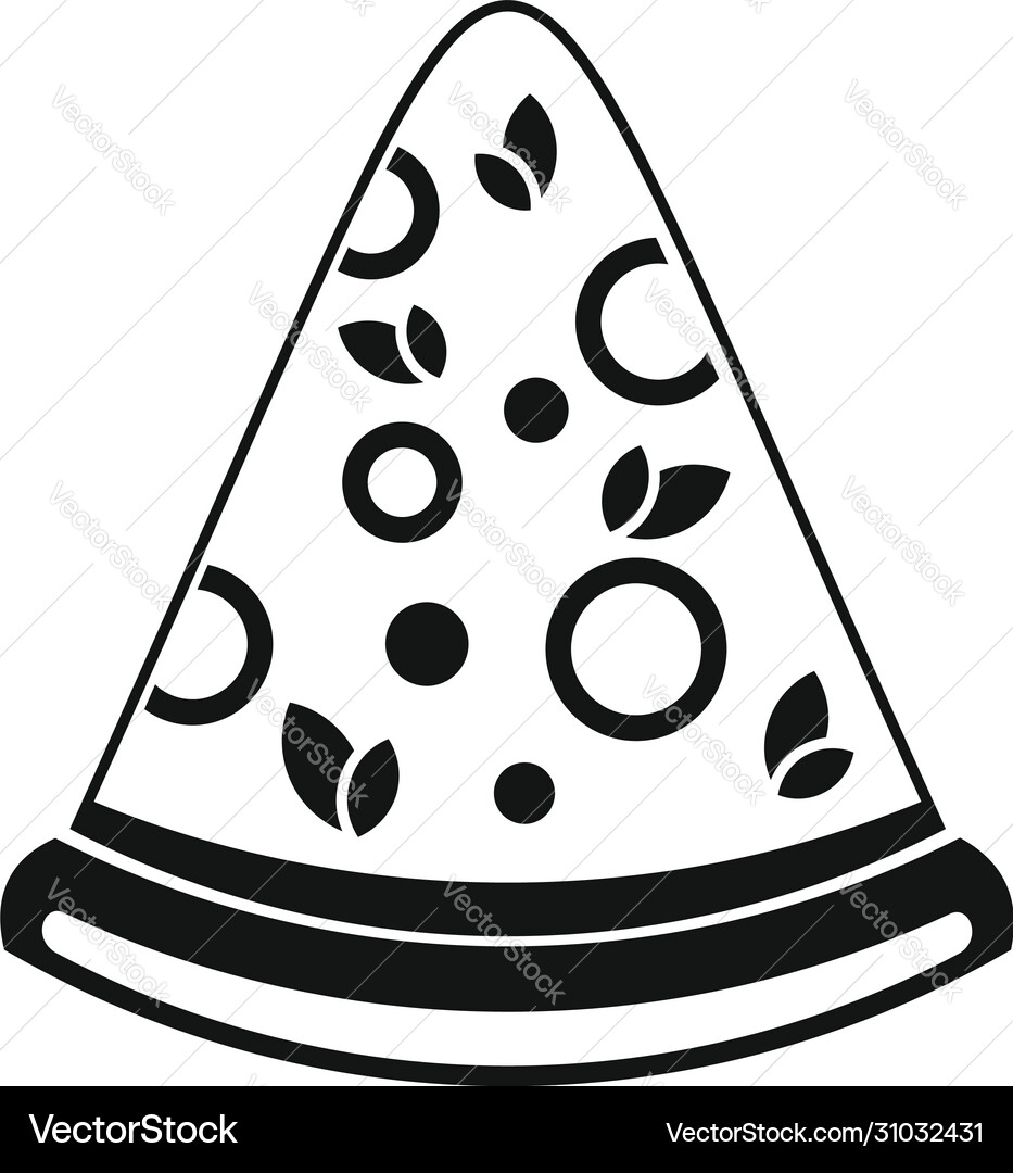 Home pizza slice icon simple style Home pizza slice icon simple style vector image
