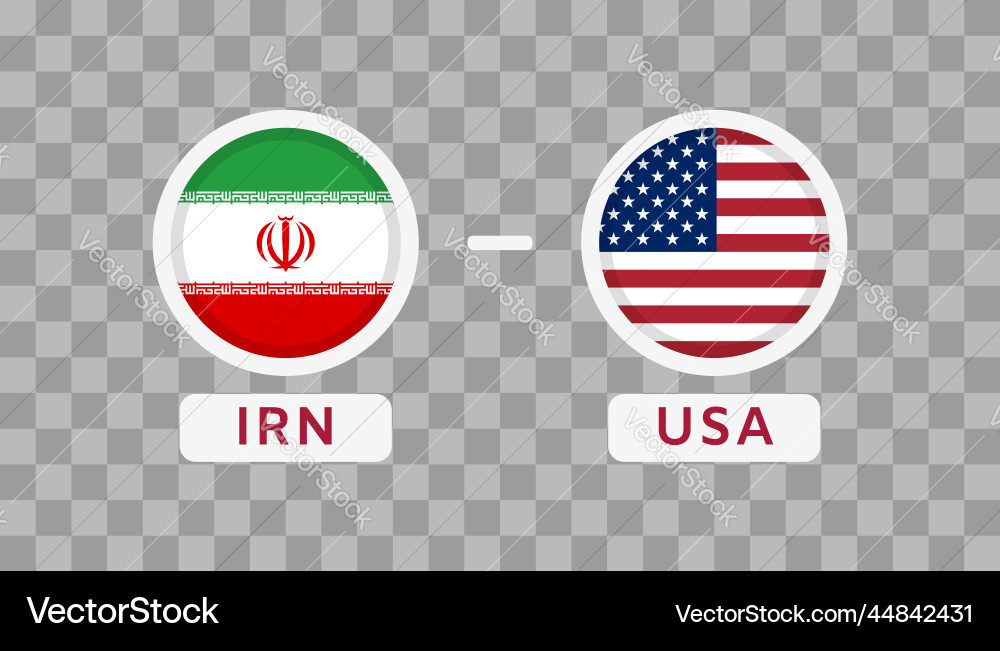 Iran vs usa match design element flags icons Vector Image