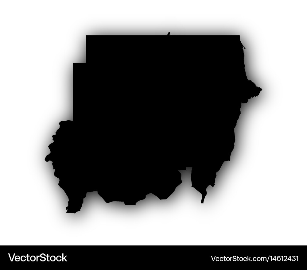 Map of sudan with shadow Vector Image