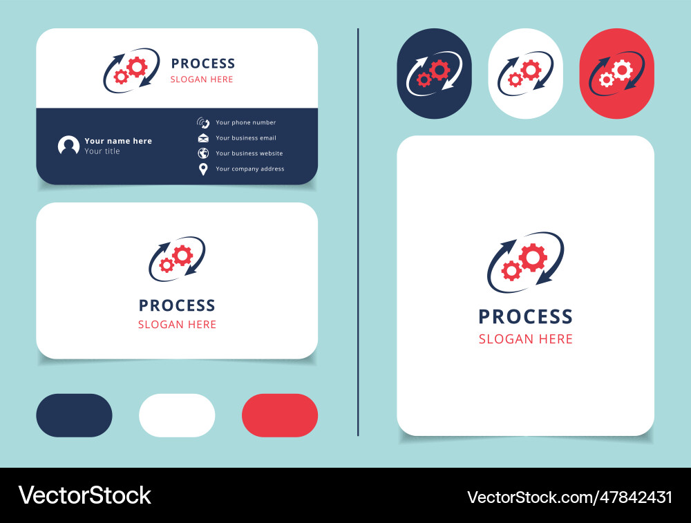 Process logo design with editable slogan branding Process logo design with editable slogan branding vector image