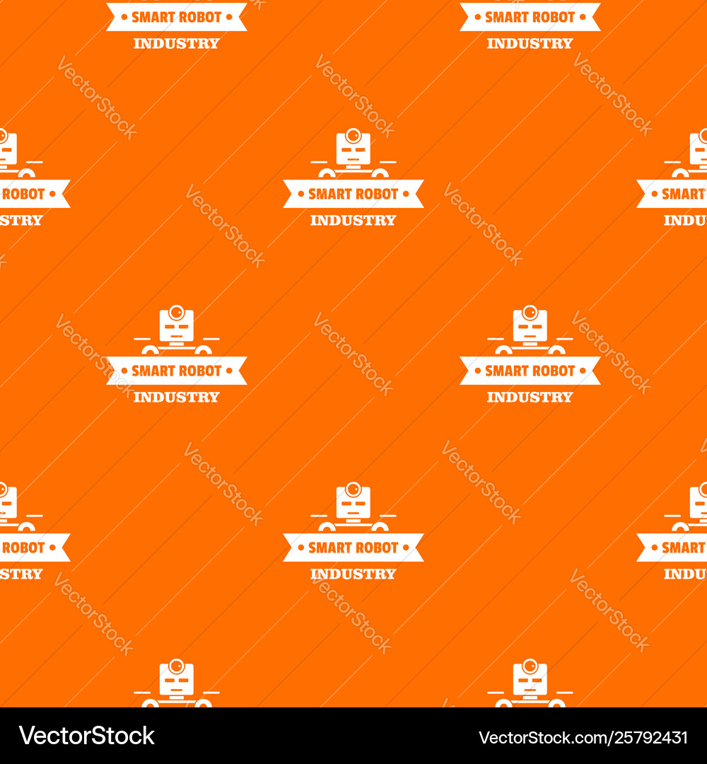 Robotic smart pattern orange Robotic smart pattern orange vector image