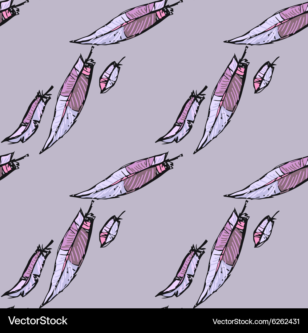 Seamless pattern with feathers vector image