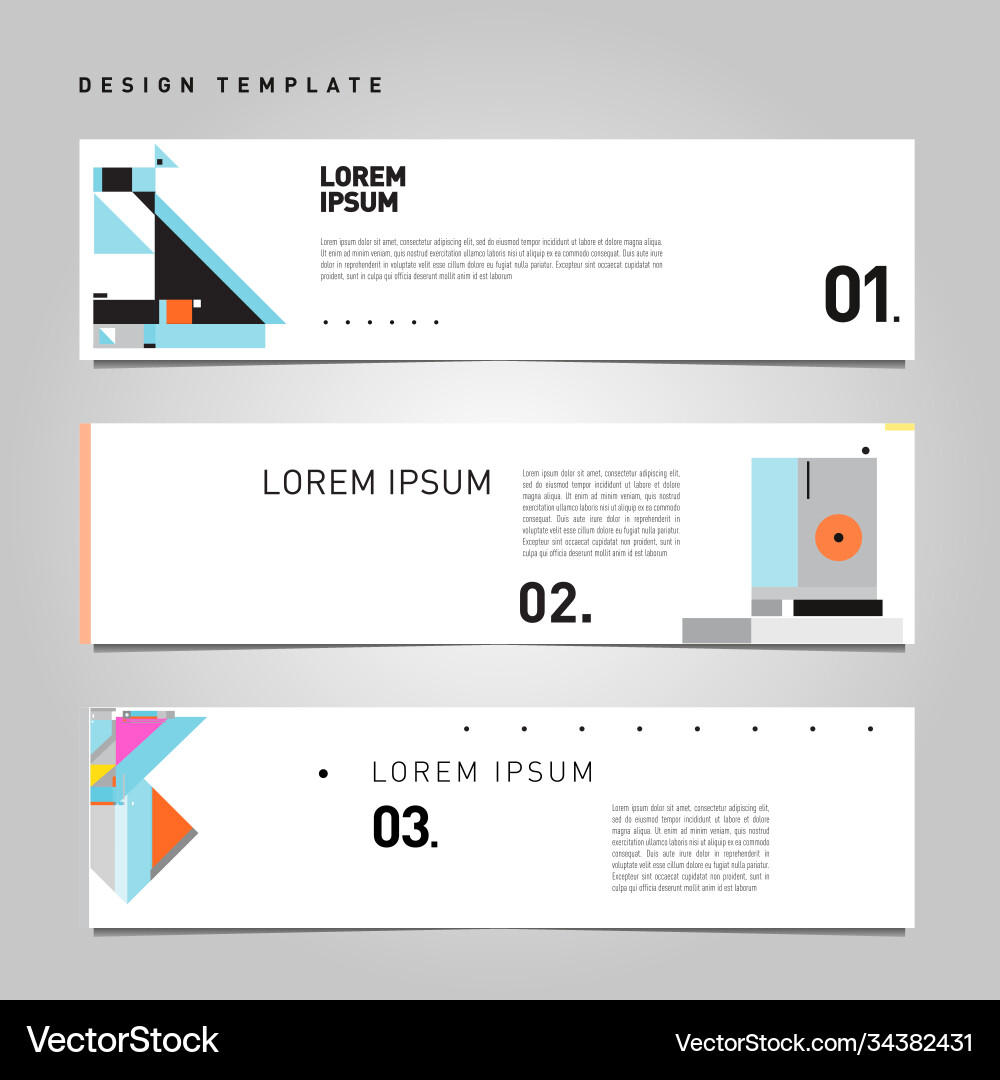 Set abstract banner web design template retro Set abstract banner web design template retro Vector Image