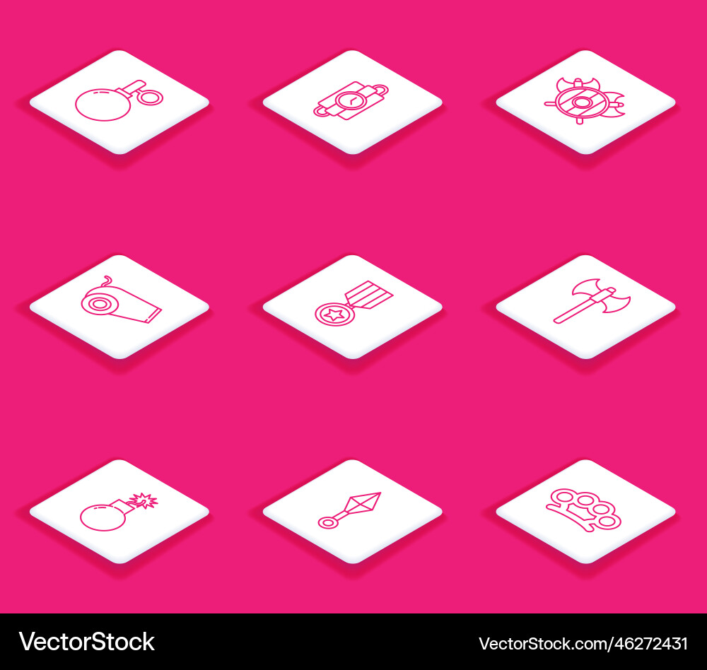 Set line hand grenade dynamite stick timer clock Set line hand grenade dynamite stick timer clock vector image