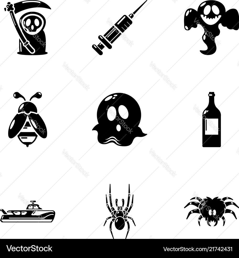 Spectre icons set simple style Vector Image