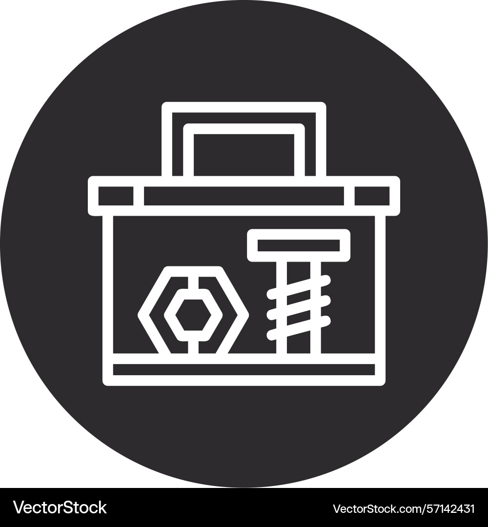 Toolbox inverted circle black Vector Image