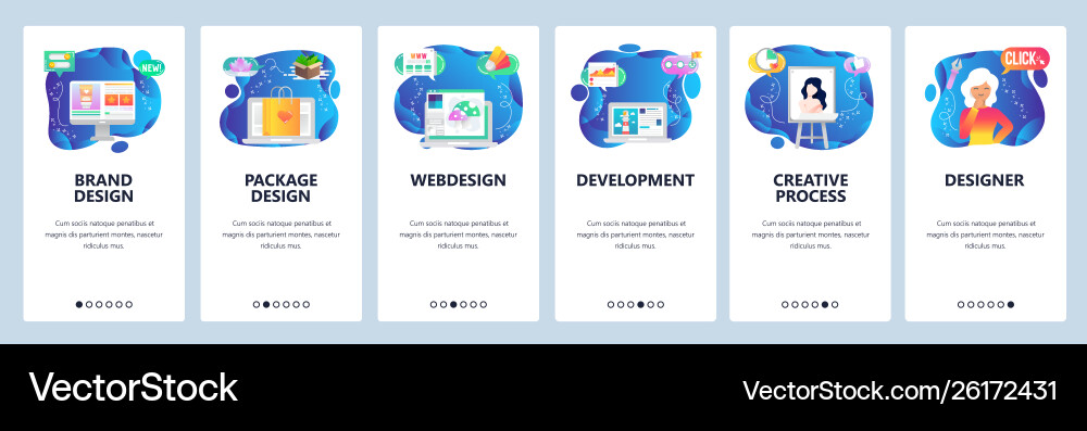 Website and mobile app onboarding screens Website and mobile app onboarding screens Vector Image