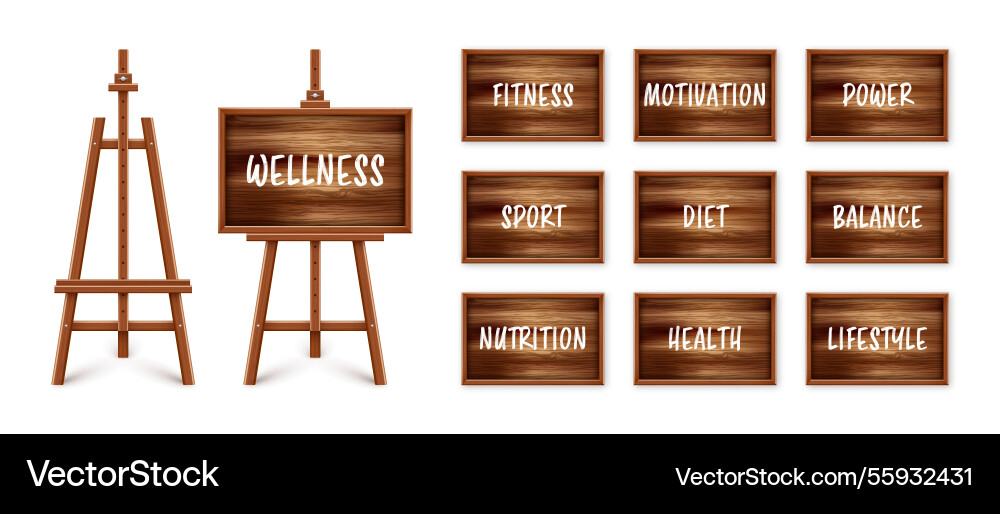 Wooden chalkboard on easel blackboard Wooden chalkboard on easel blackboard Vector Image