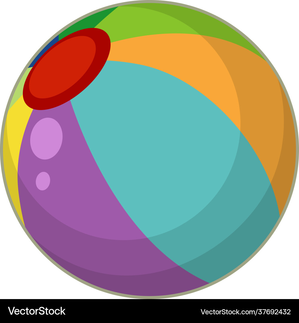 A colourful beach ball cartoon style isolated A colourful beach ball cartoon style isolated Vector Image