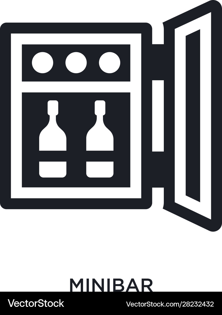 Black minibar isolated icon simple element from vector image
