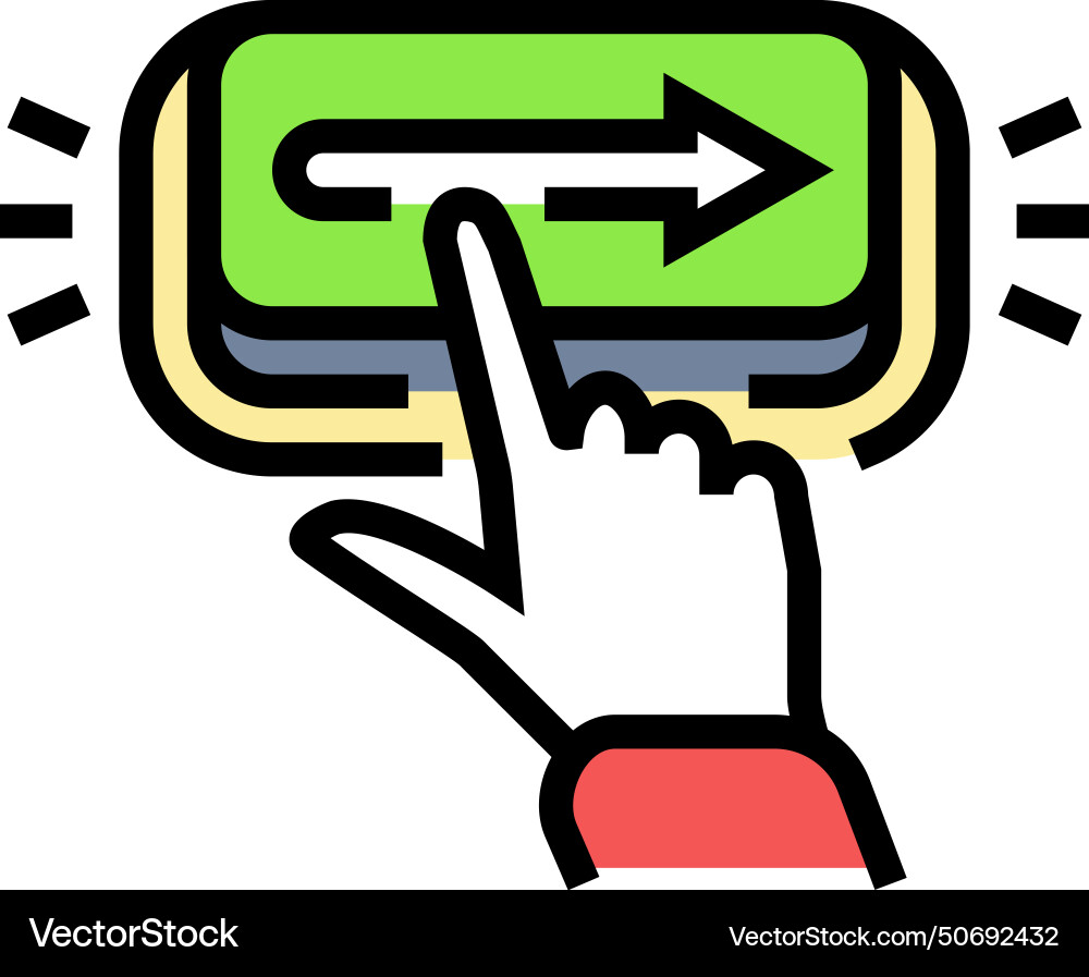 Call to action cta ux ui color icon vector image