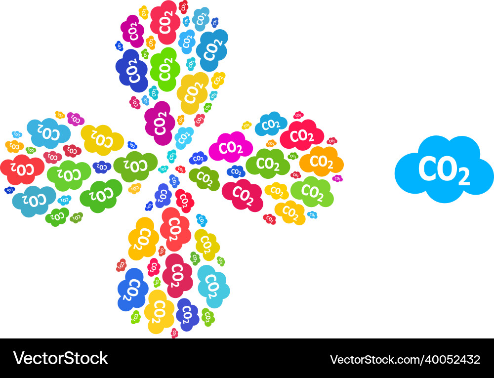 Carbon dioxide cloud icon multicolored curl twist Carbon dioxide cloud icon multicolored curl twist vector image