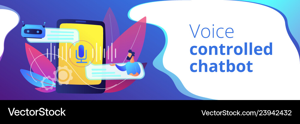 Chatbot voice controlled virtual assistant concept Chatbot voice controlled virtual assistant concept vector image