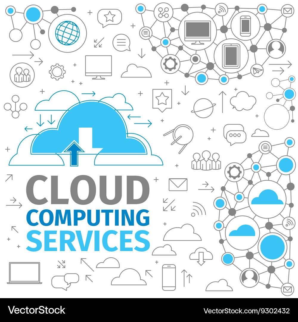 Cloud Computing Icons Vector Image