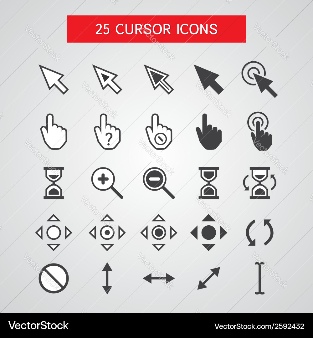 Cursor Icons Collection Vector Image
