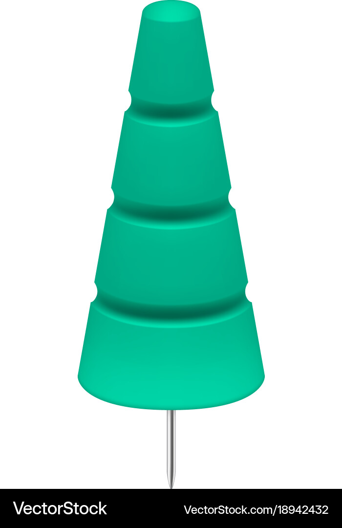 Cyan push pin in shape of tree Vector Image