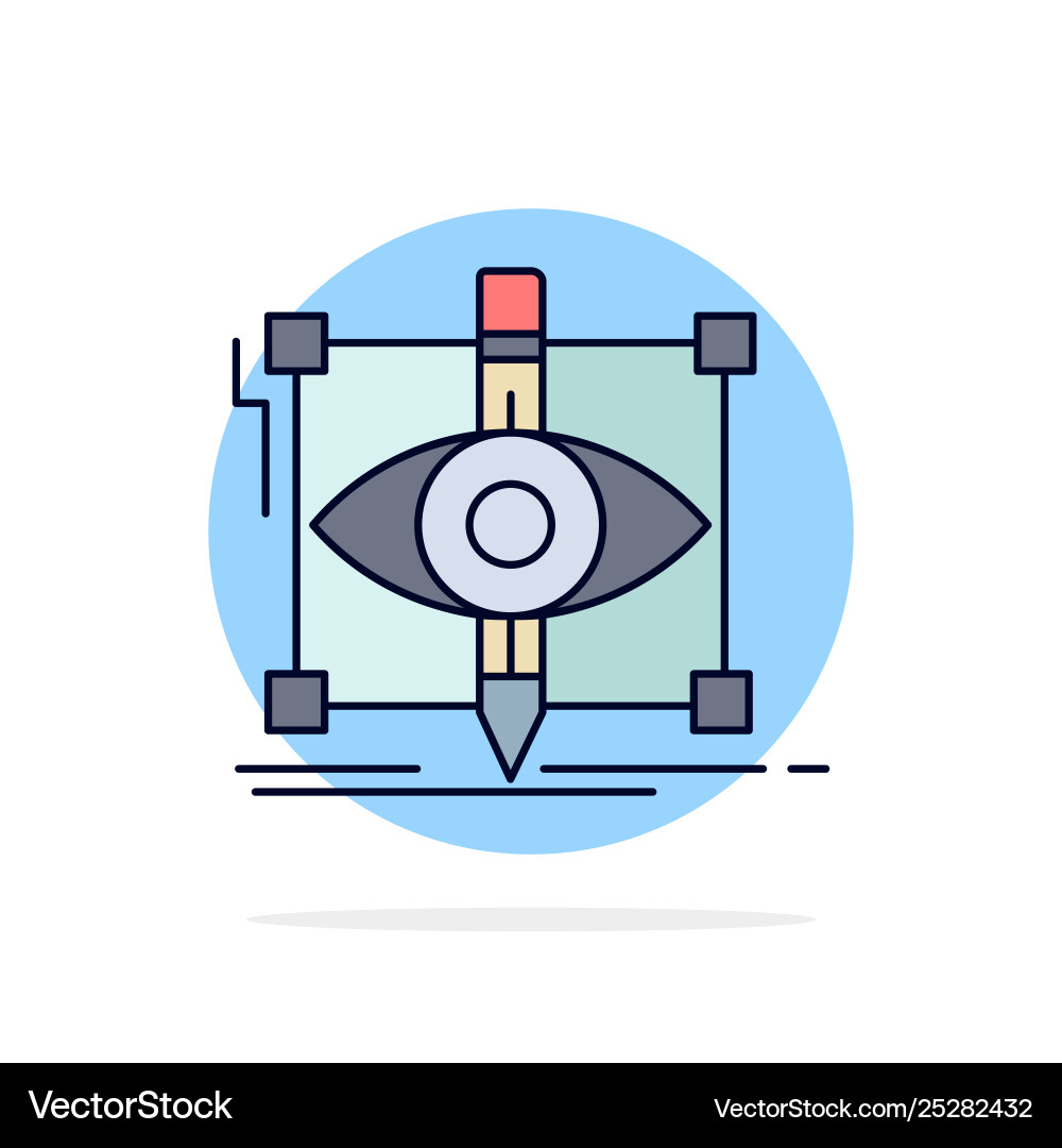 Design draft sketch sketching visual flat color Design draft sketch sketching visual flat color vector image