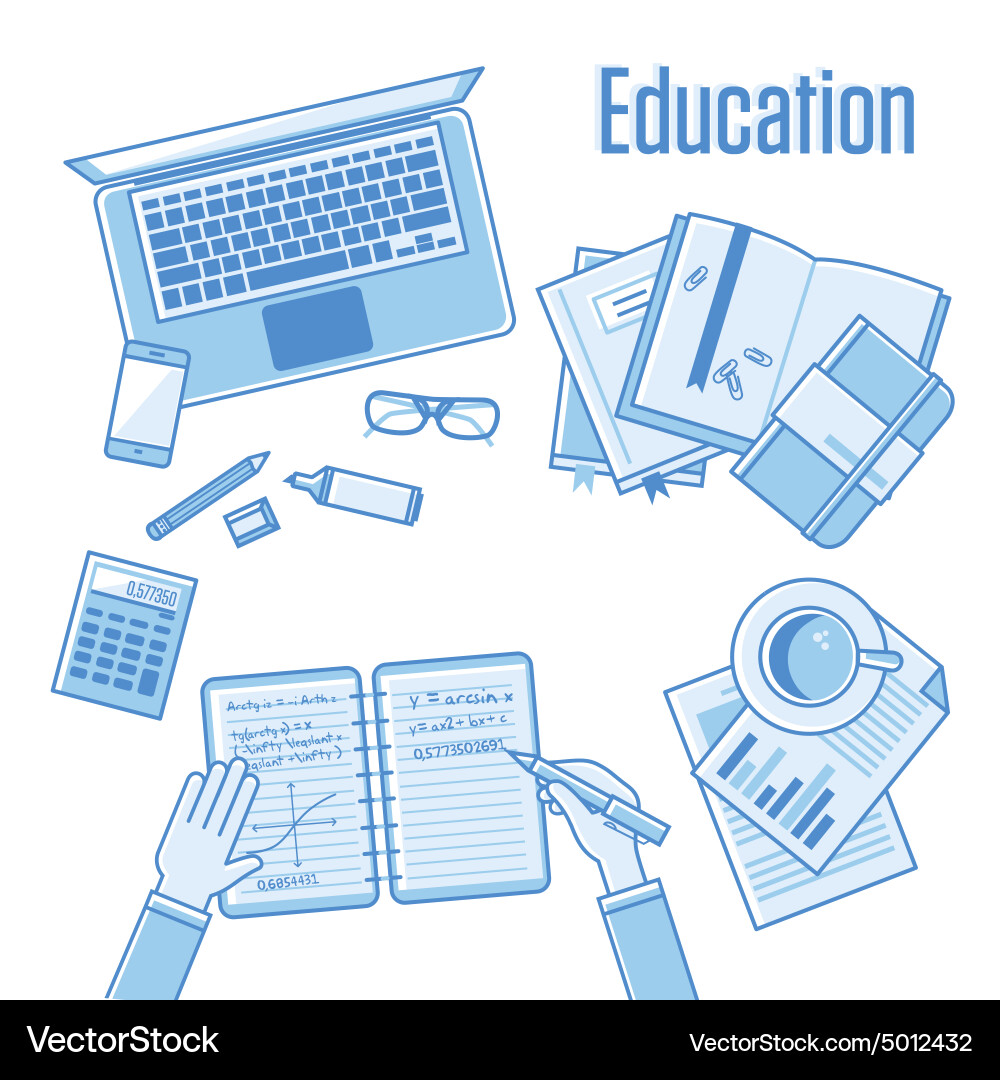 Flat linear design concepts vector image