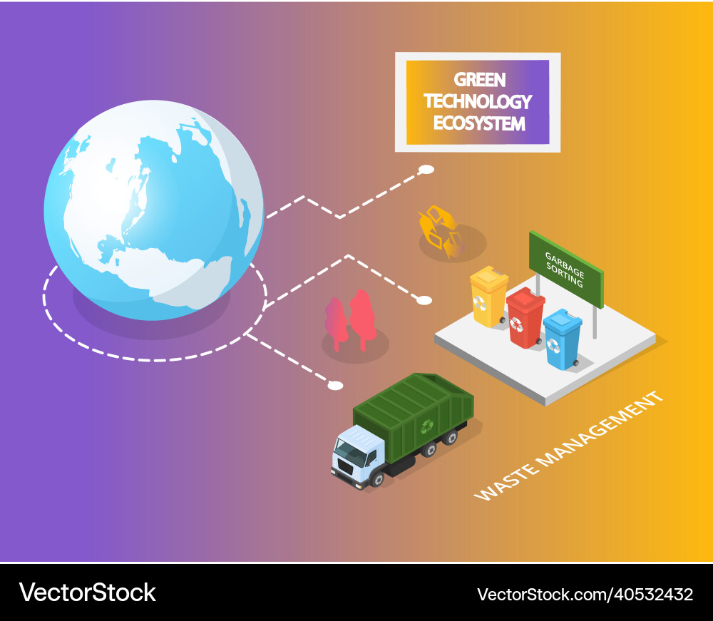 Garbage sorting waste management transportation Vector Image