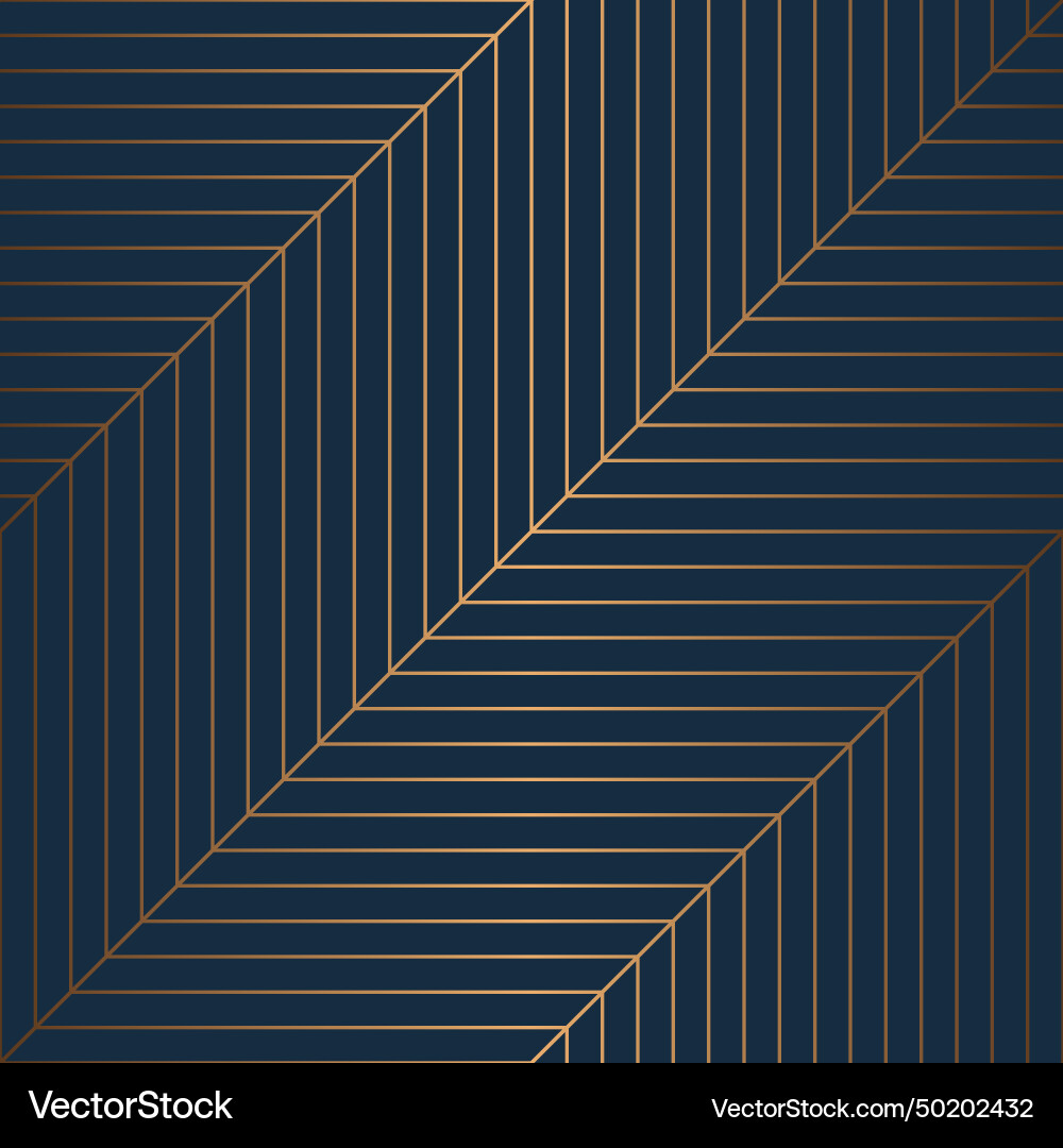Geometric golden seamless pattern blue color Vector Image