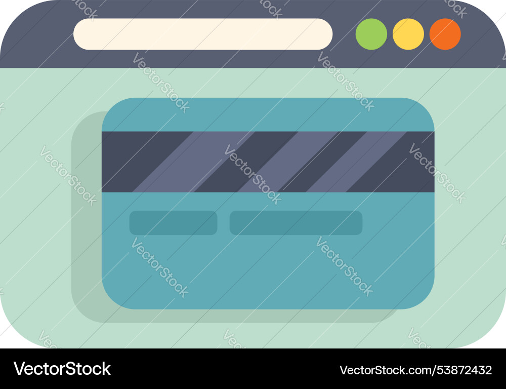 Internet browser displaying credit card Internet browser displaying credit card vector image