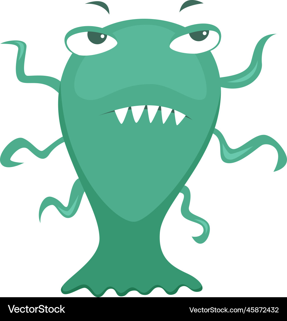 Lustige Krankheit Monster grün Cartoon Mikrobe Lustige Krankheit Monster grün Cartoon Mikrobe vektorbild
